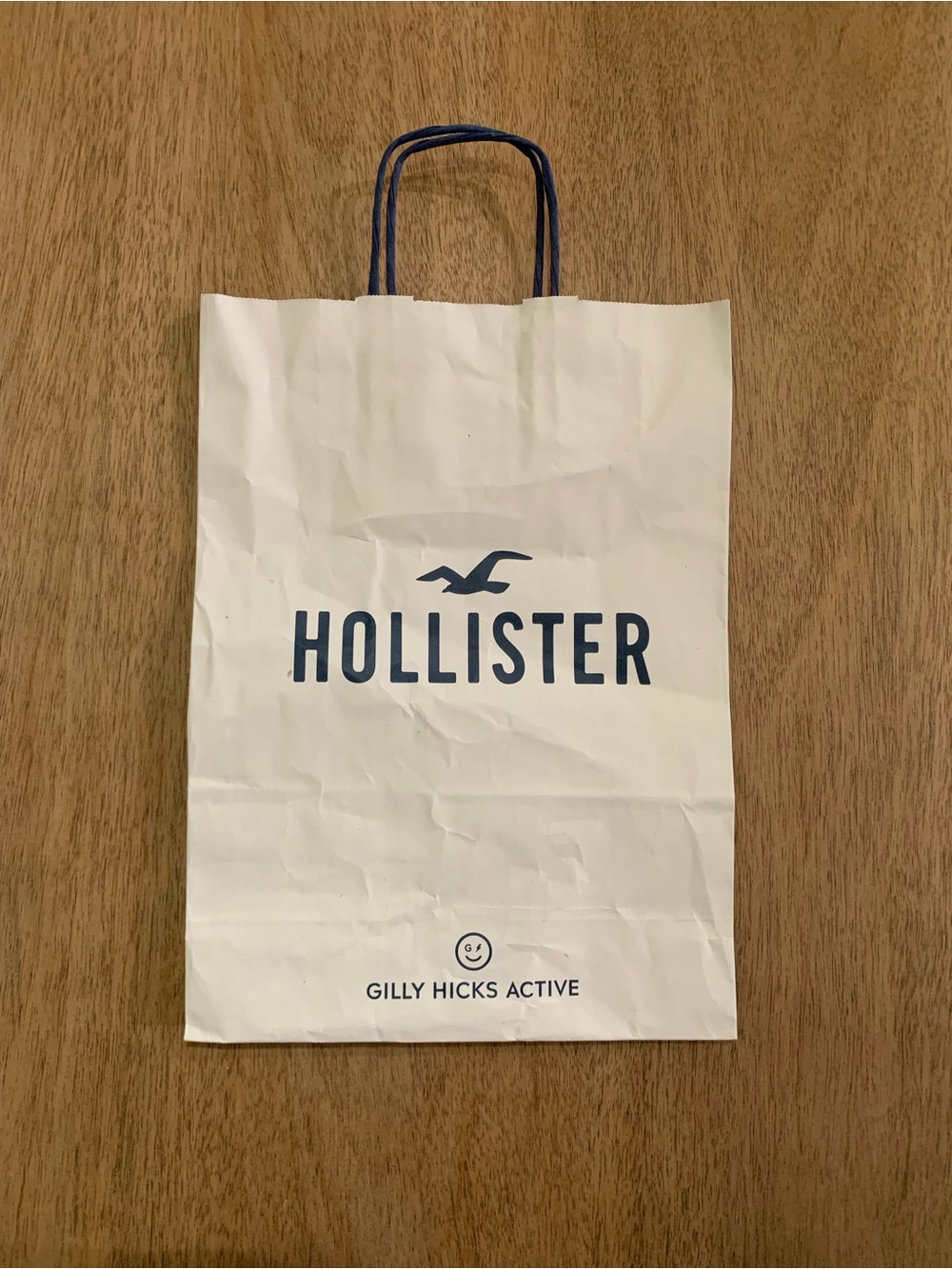 Hollister reusable Gift Bag, small White and blue